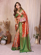 Pure Banarasi Tissue Silk Saree with Paithani Border