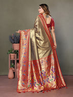 Paithani Border Pure Banarasi Tissue Silk Saree