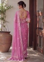 Designer Two-Tone Crunchy Tissue Saree