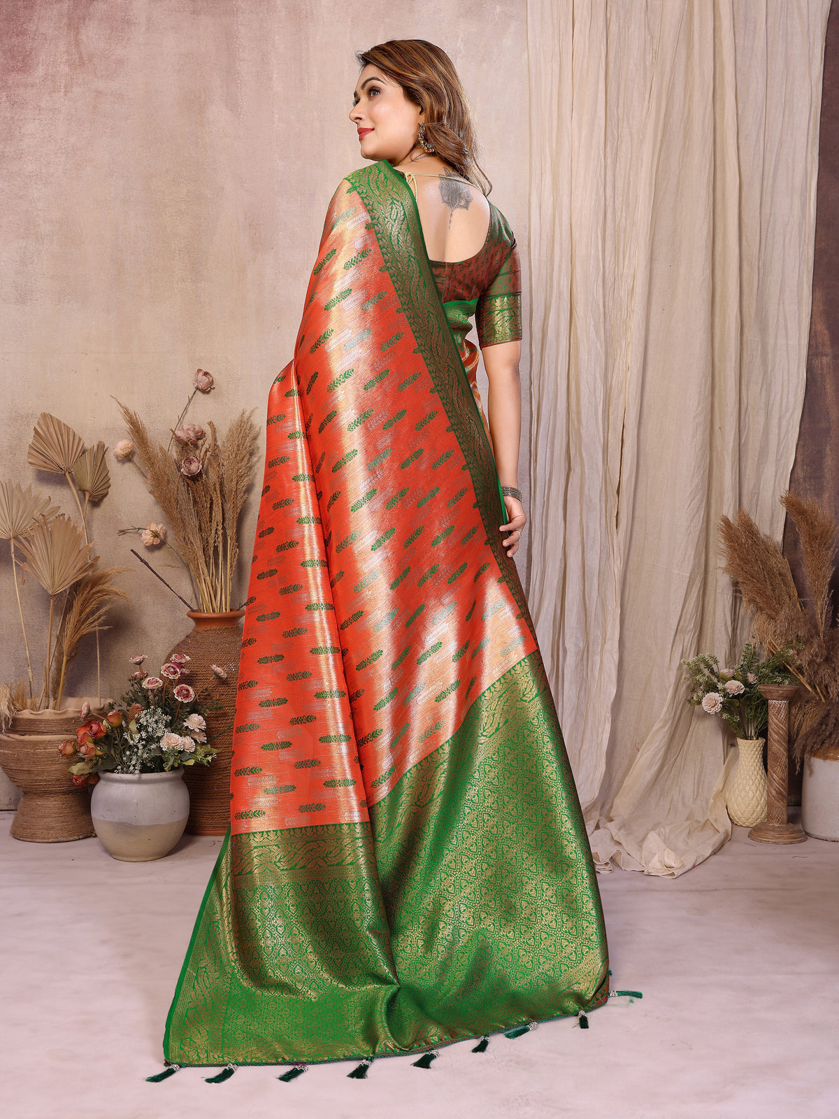 Pure Banarasi Tissue Silk Saree with Paithani Border