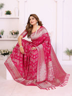 Traditional Zari Weaving Georgette Silk Leheriya Saree