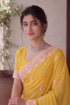 Designer Two-Tone Crunchy Tissue Saree
