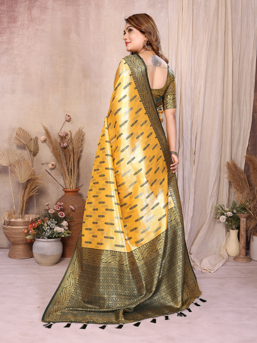 Pure Banarasi Tissue Silk Saree with Paithani Border