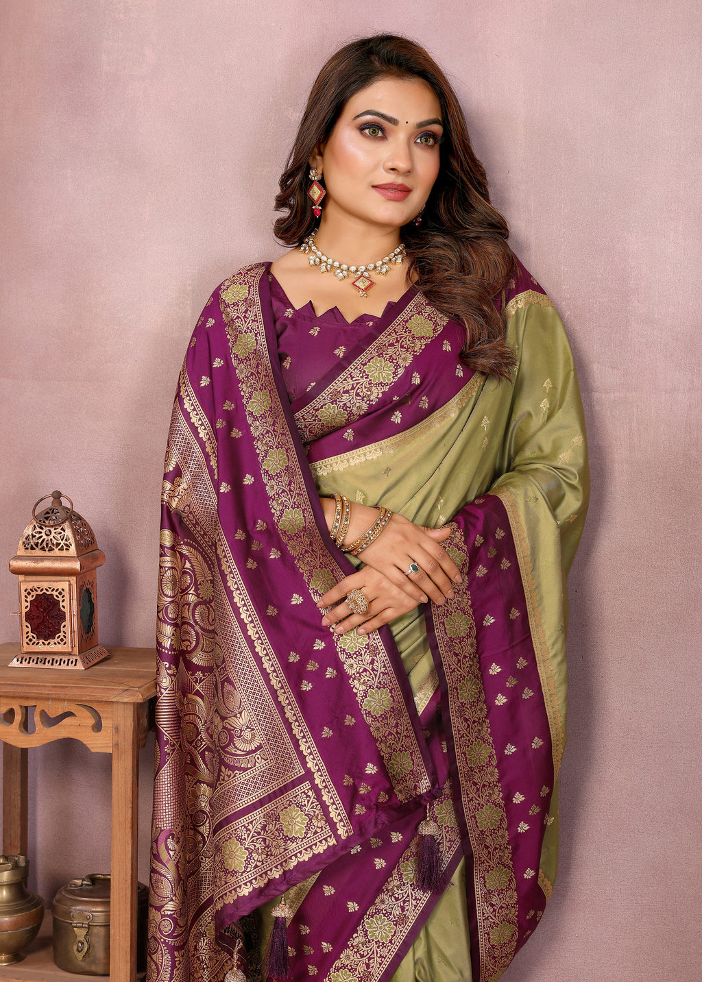Pure Handloom Kalamkari Silk Zari Border Saree