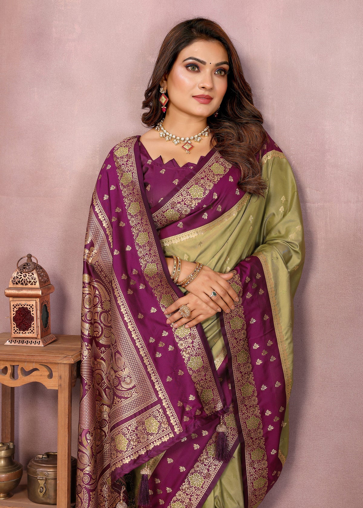 Pure Handloom Kalamkari Silk Zari Border Saree