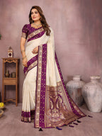 Pure Handloom Kalamkari Silk Zari Border Saree