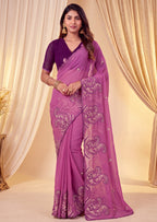 Festive Paisley Embroidered Georgette Saree