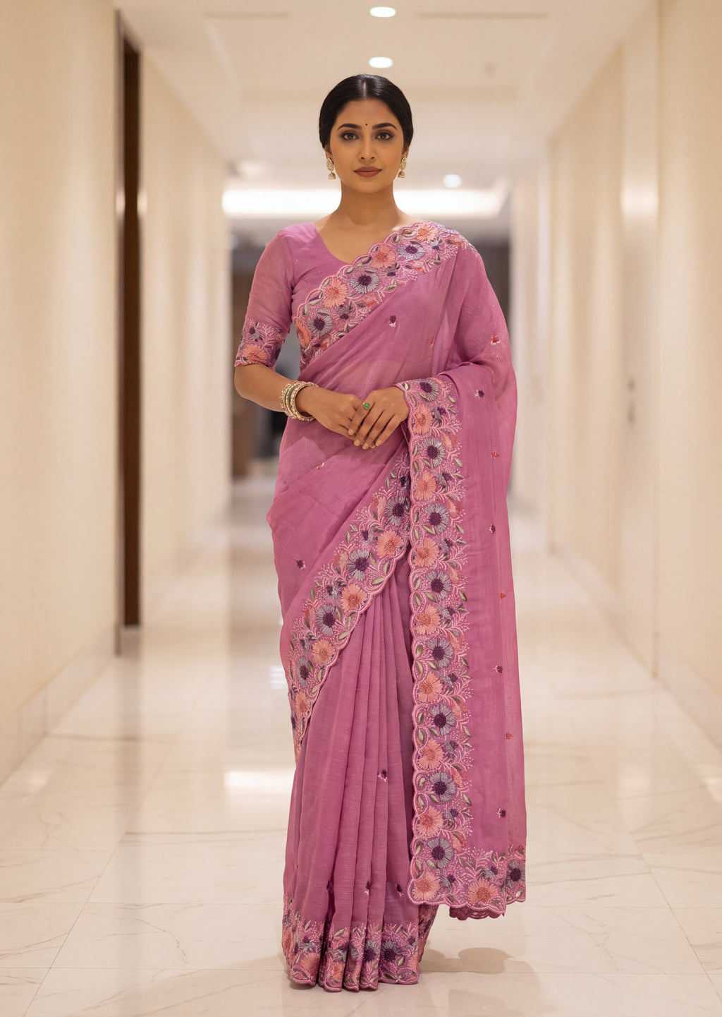 Premium Elegant Crunchy Tissue Saree