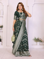 Traditional Zari Weaving Georgette Silk Leheriya Saree