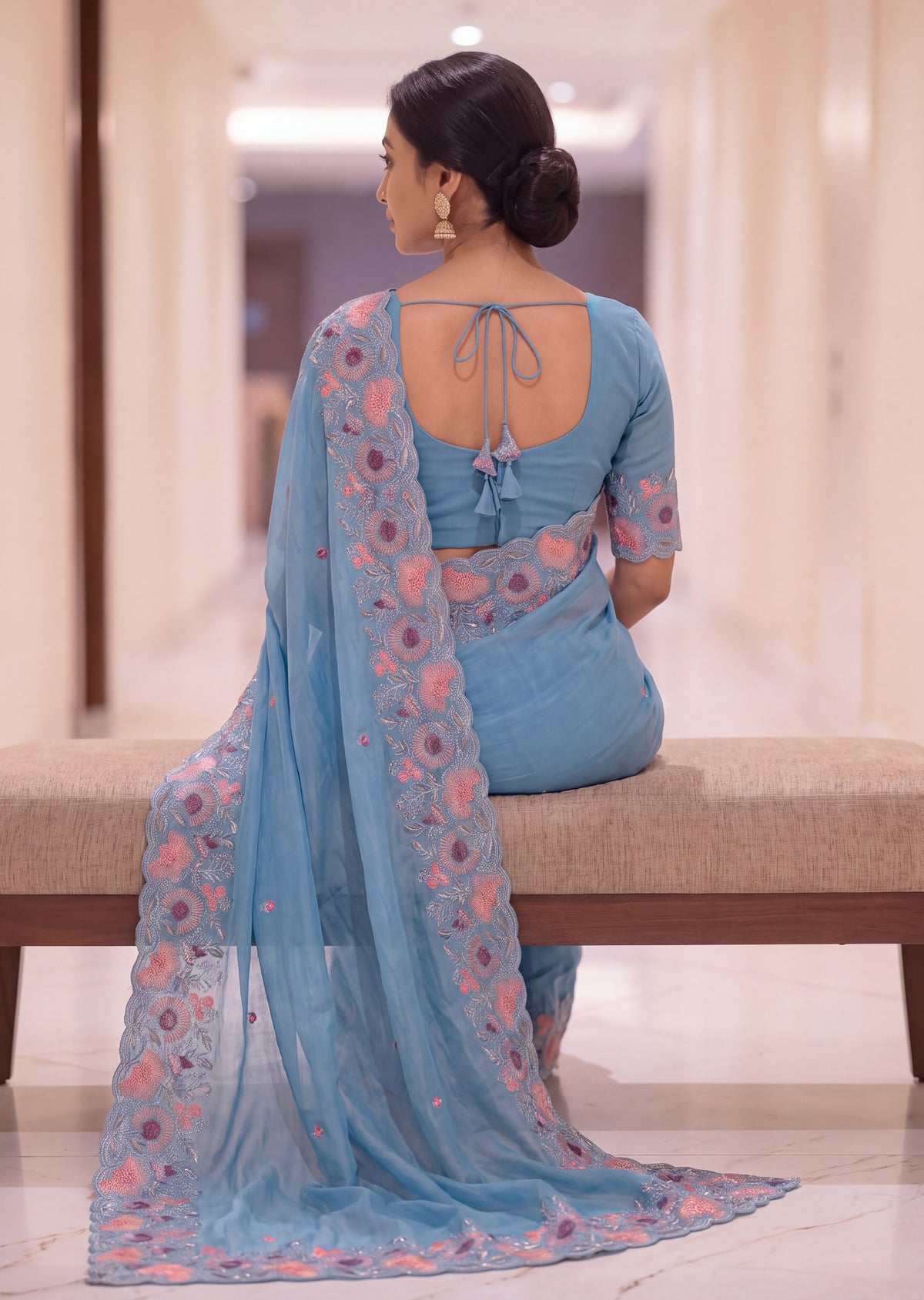 Premium Elegant Crunchy Tissue Saree
