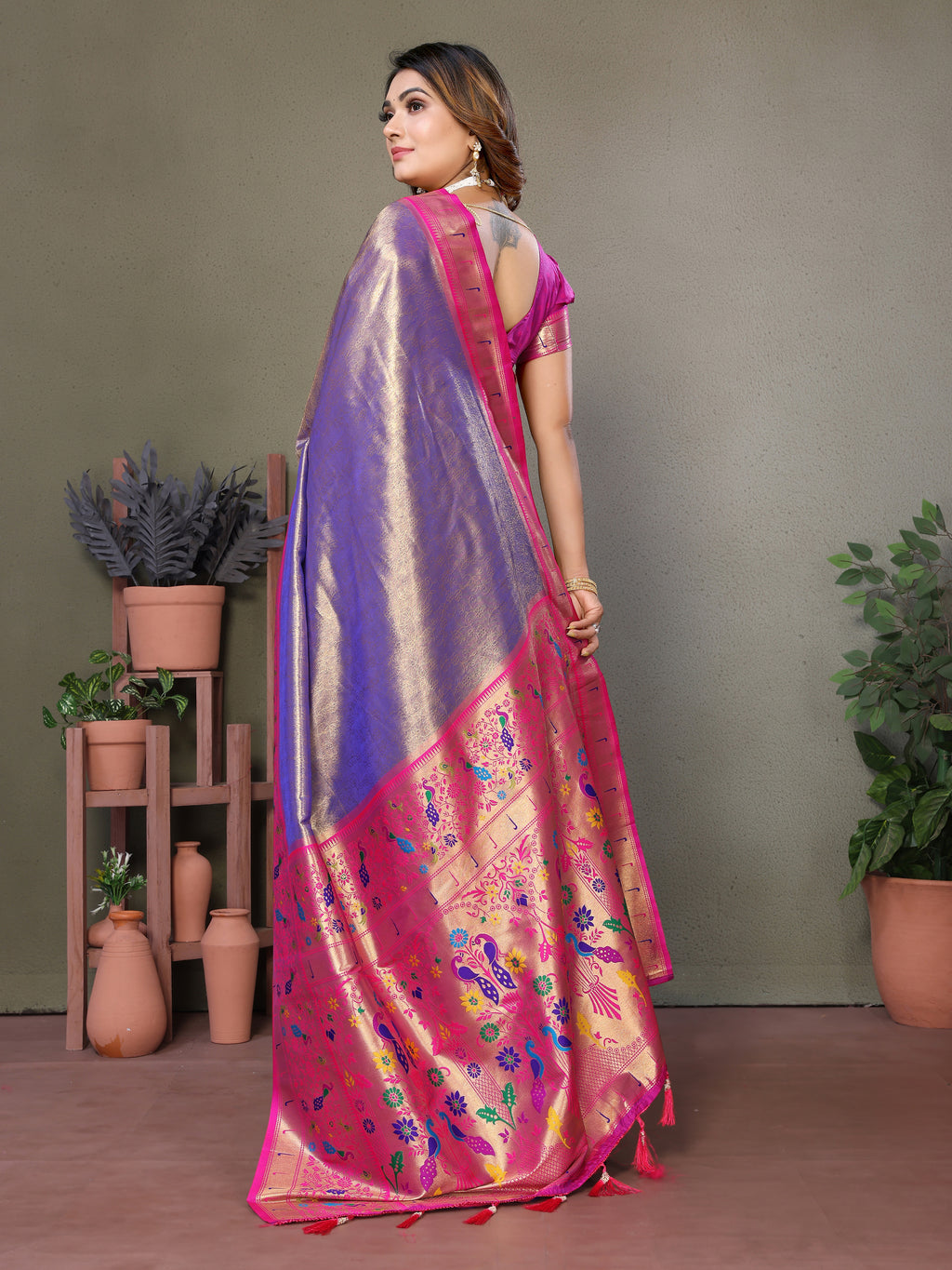 Paithani Border Pure Banarasi Tissue Silk Saree