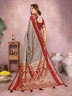 Pure Handloom Kalamkari Silk Zari Border Saree