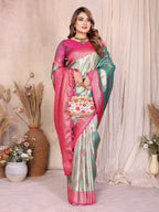 Pure Banarasi Tissue Silk Saree with Paithani Border