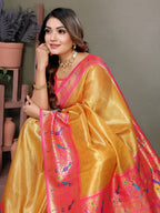 Paithani Border Pure Banarasi Tissue Silk Saree