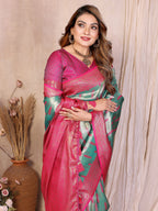 Pure Banarasi Tissue Silk Saree with Paithani Border
