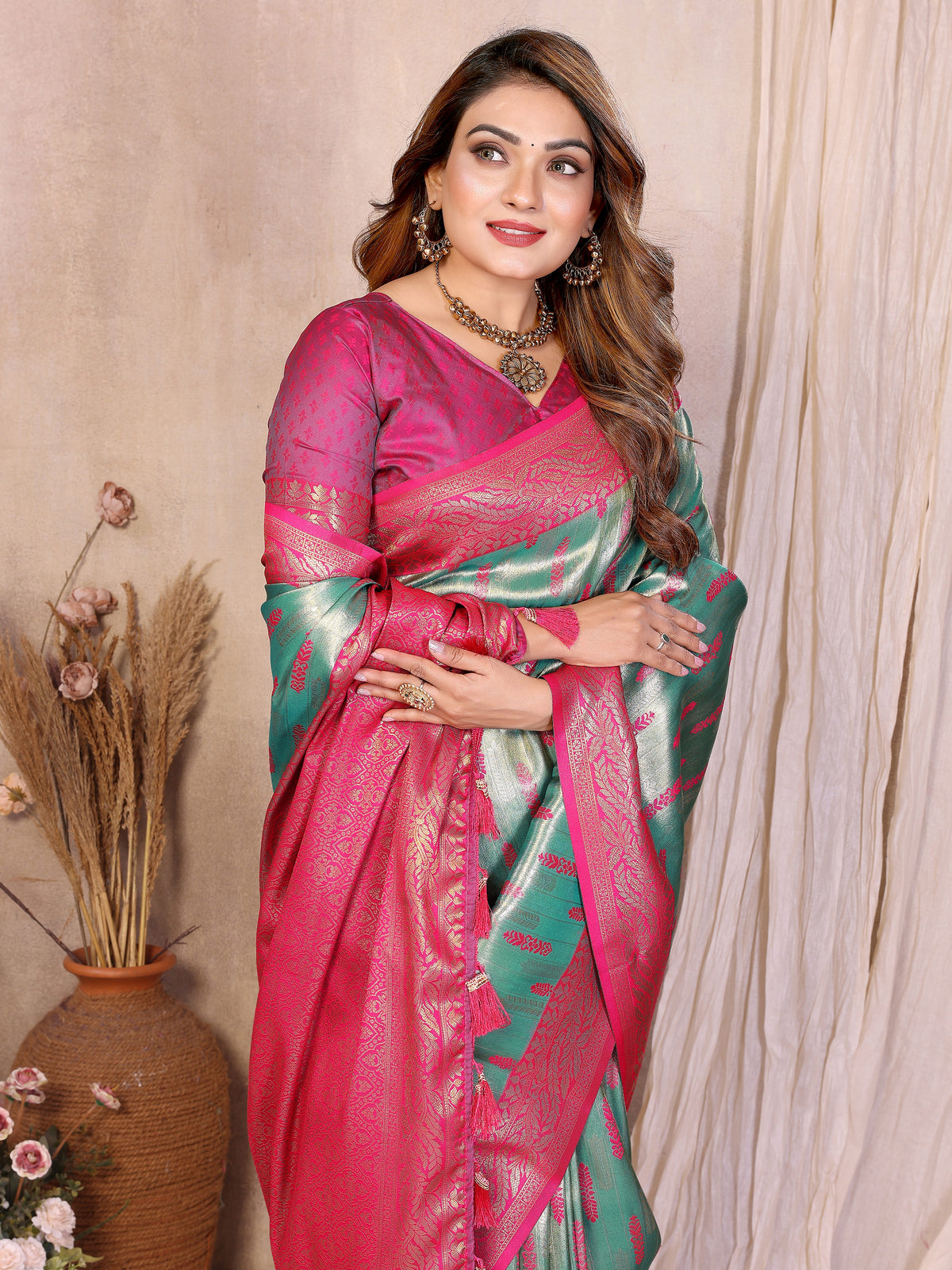 Pure Banarasi Tissue Silk Saree with Paithani Border