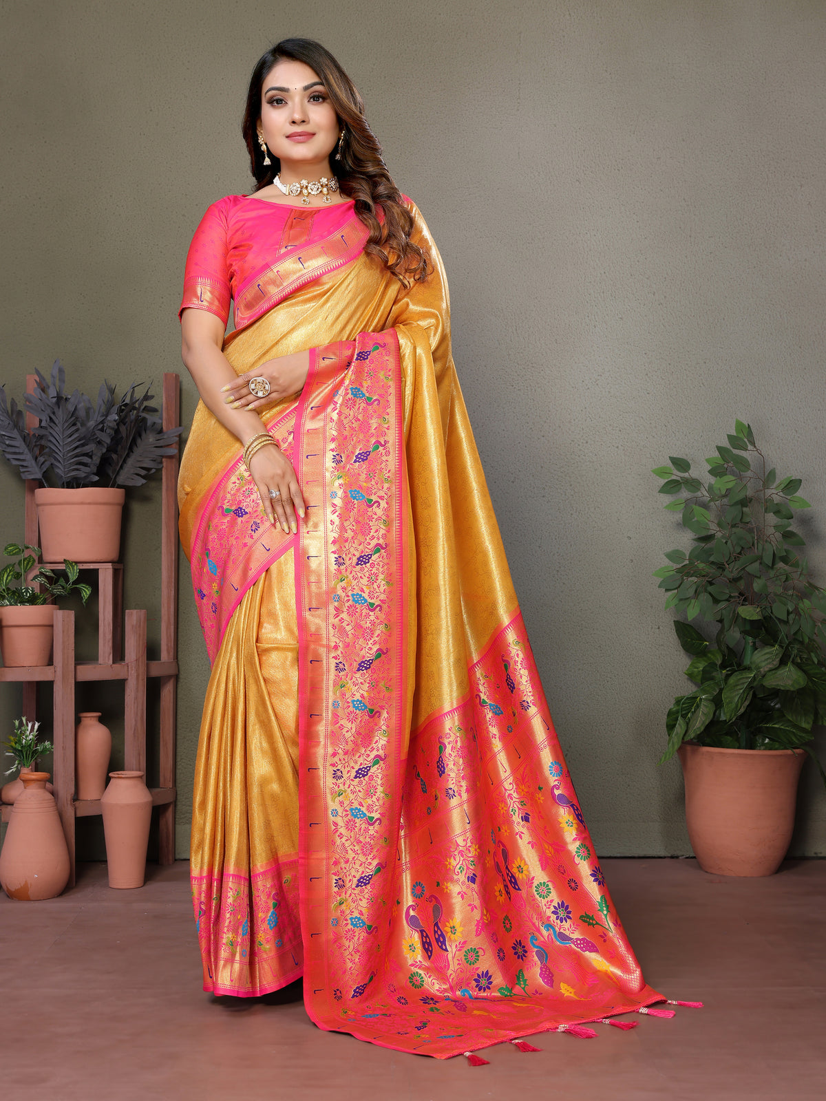 Paithani Border Pure Banarasi Tissue Silk Saree