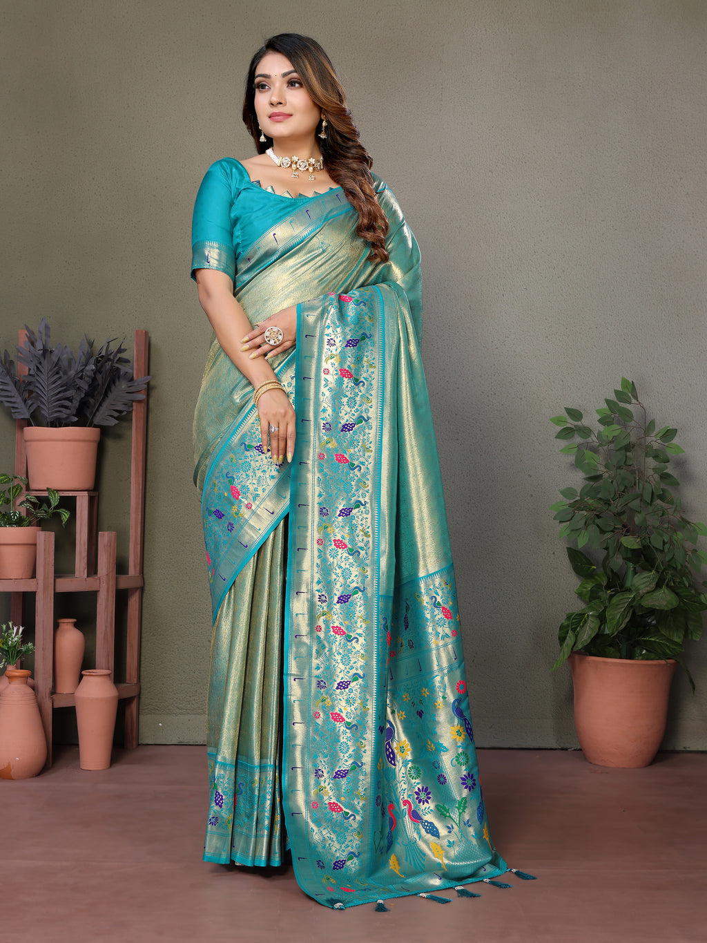 Paithani Border Pure Banarasi Tissue Silk Saree