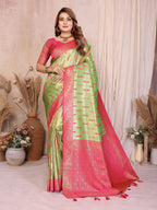 Pure Banarasi Tissue Silk Saree with Paithani Border