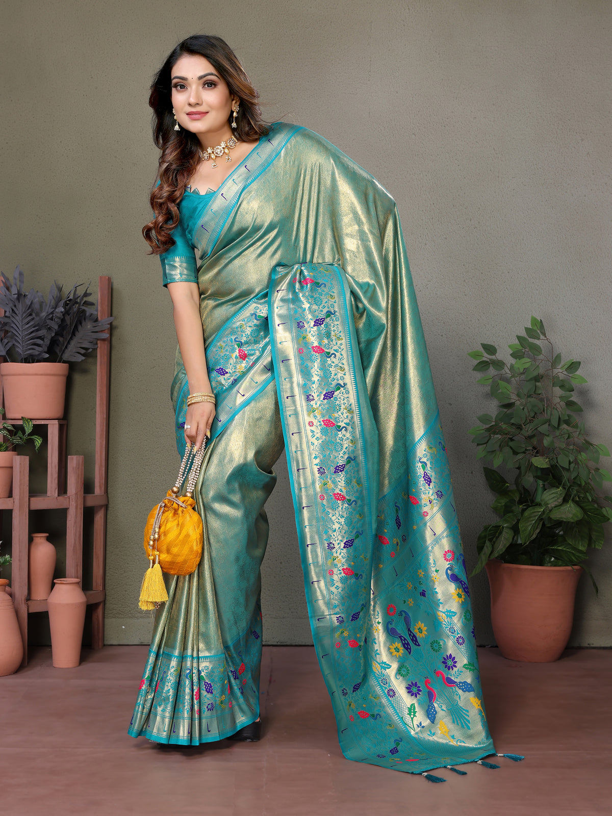 Paithani Border Pure Banarasi Tissue Silk Saree