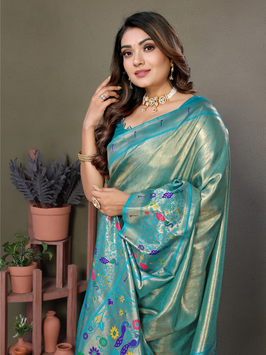 Paithani Border Pure Banarasi Tissue Silk Saree