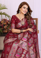 Stylist Lightweight Dola Silk Bandhej Khadi Print Saree