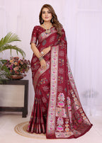 Stylist Lightweight Dola Silk Bandhej Khadi Print Saree