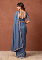 Designer NC Vichitra Embroidered Border Saree