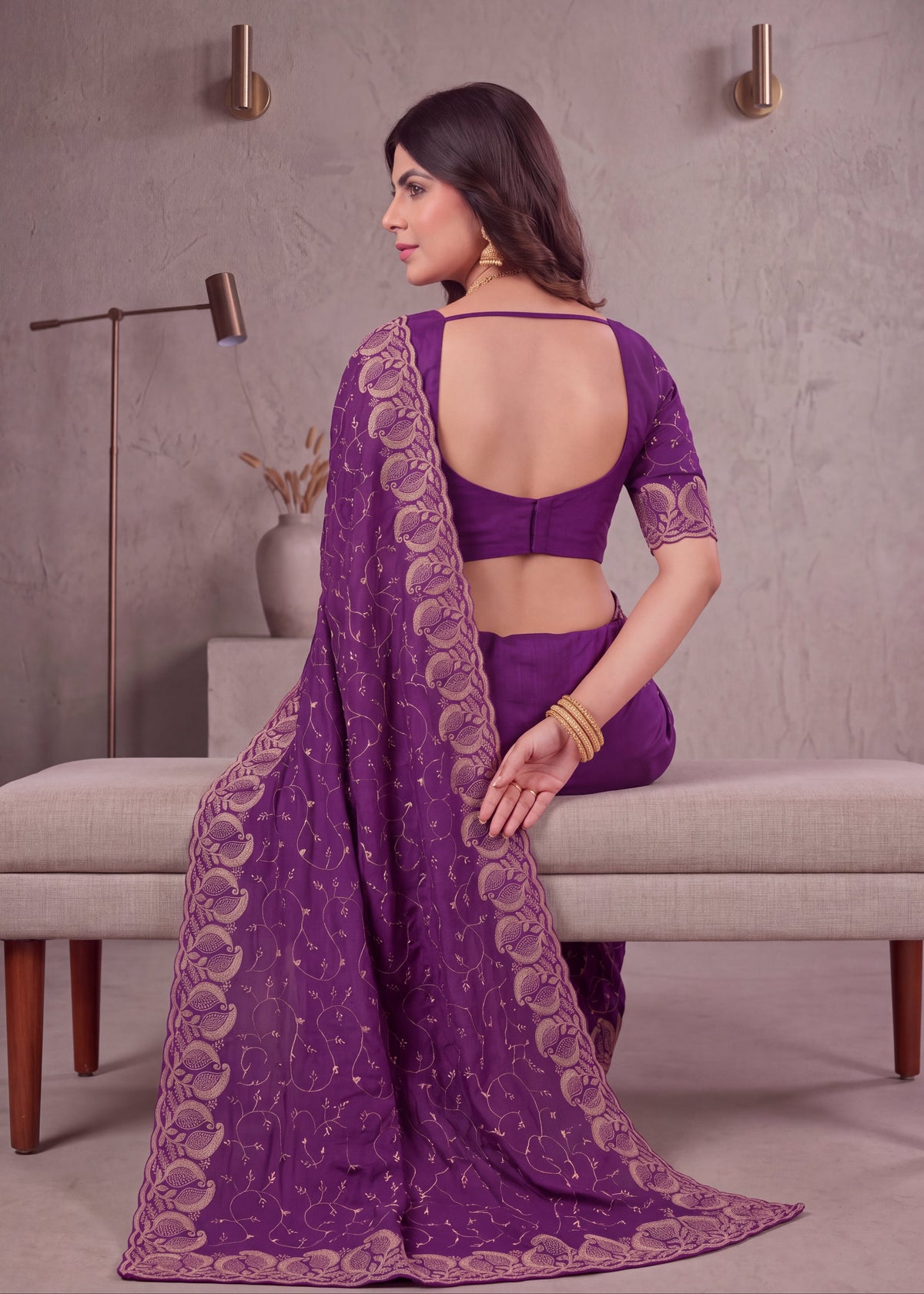 Royal NC Vichitra Heavy Zari C-Pallu Saree