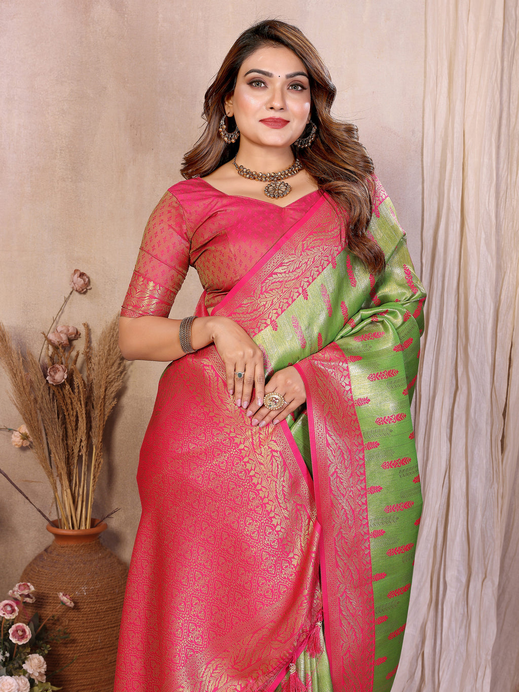 Pure Banarasi Tissue Silk Saree with Paithani Border