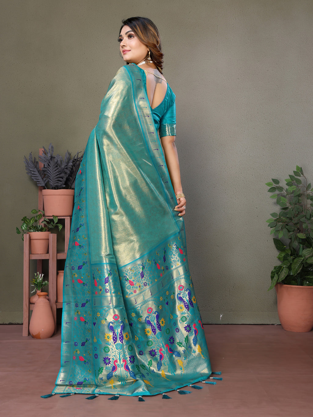 Paithani Border Pure Banarasi Tissue Silk Saree
