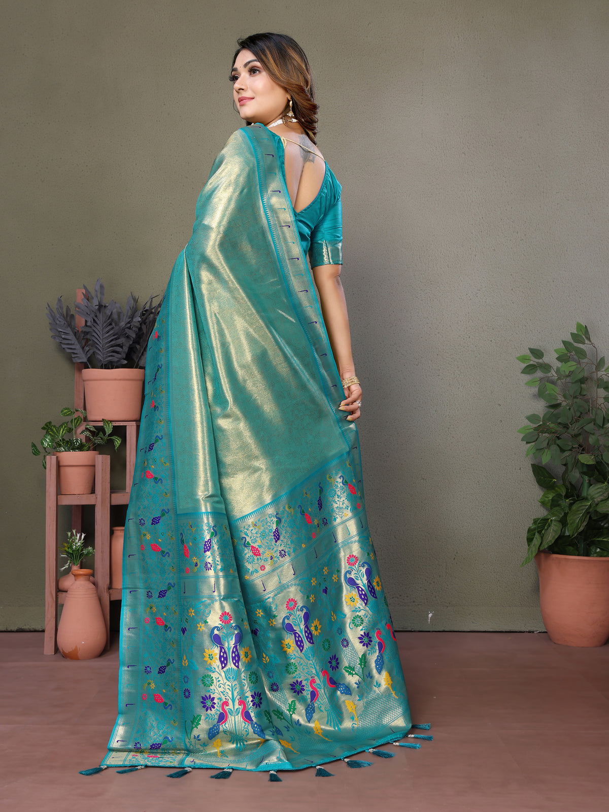 Paithani Border Pure Banarasi Tissue Silk Saree