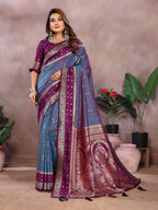 Pure Handloom Kalamkari Silk Zari Border Saree