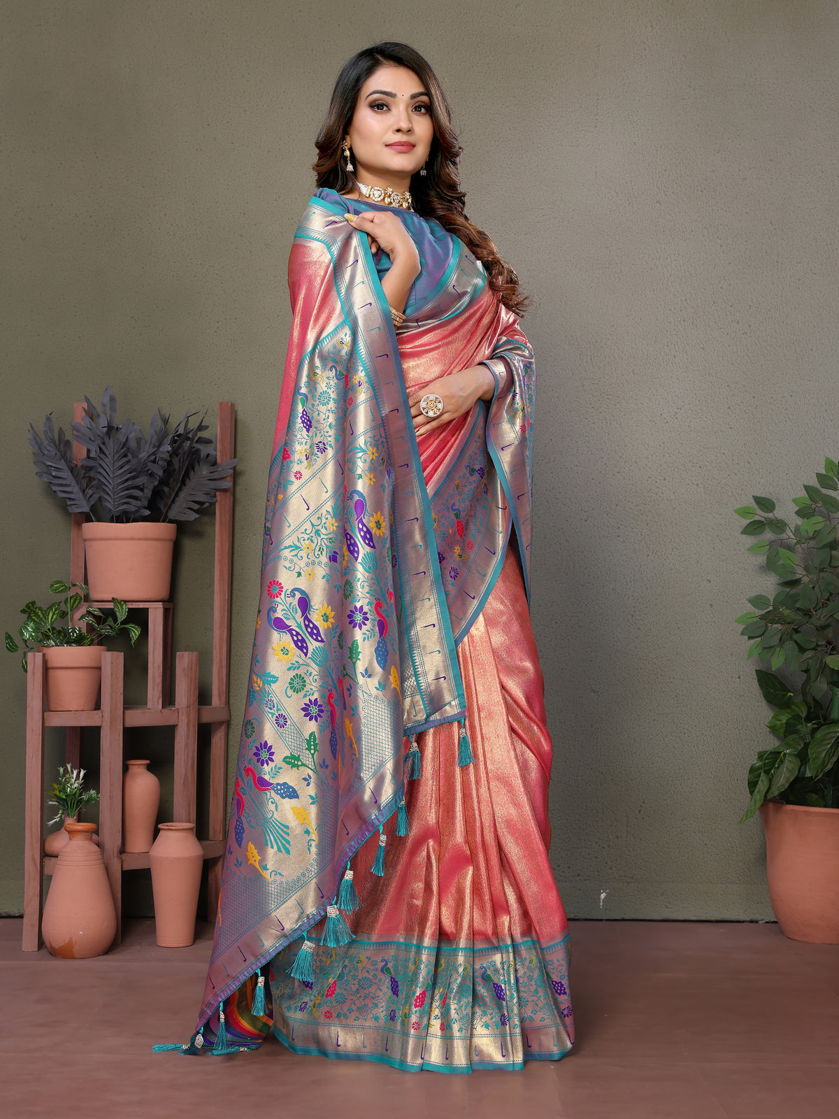 Paithani Border Pure Banarasi Tissue Silk Saree