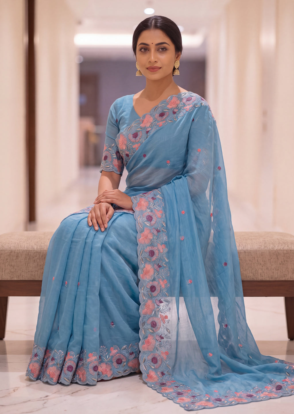 Premium Elegant Crunchy Tissue Saree