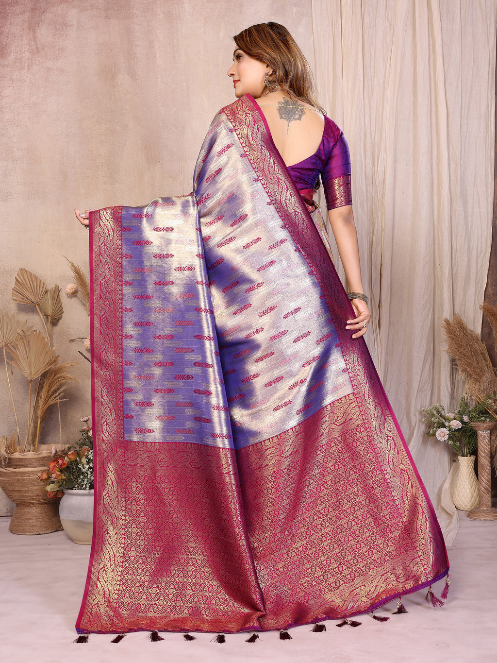 Pure Banarasi Tissue Silk Saree with Paithani Border