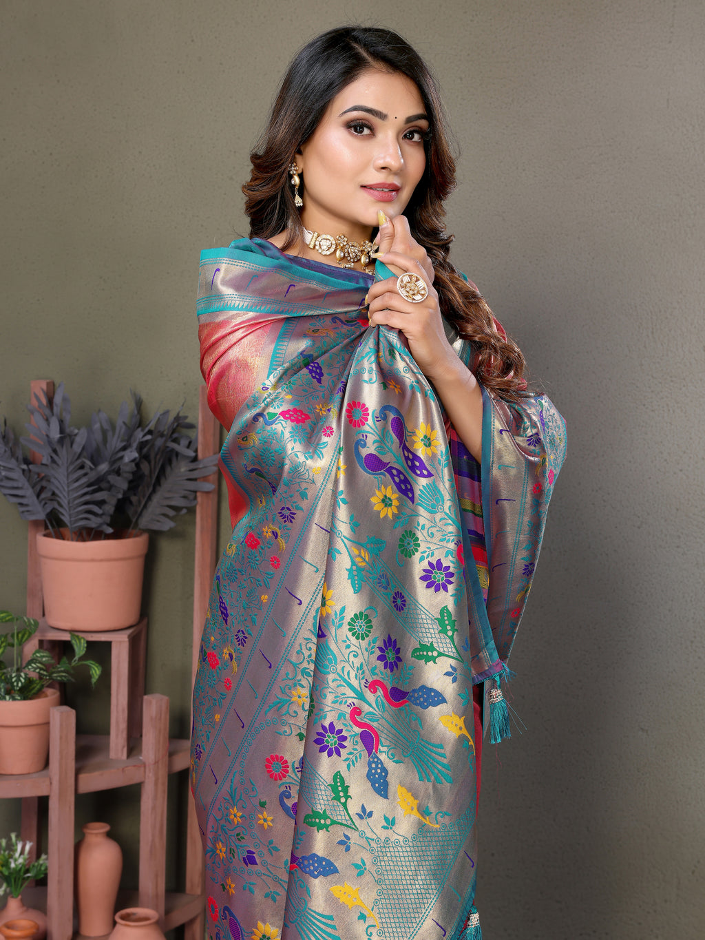 Paithani Border Pure Banarasi Tissue Silk Saree