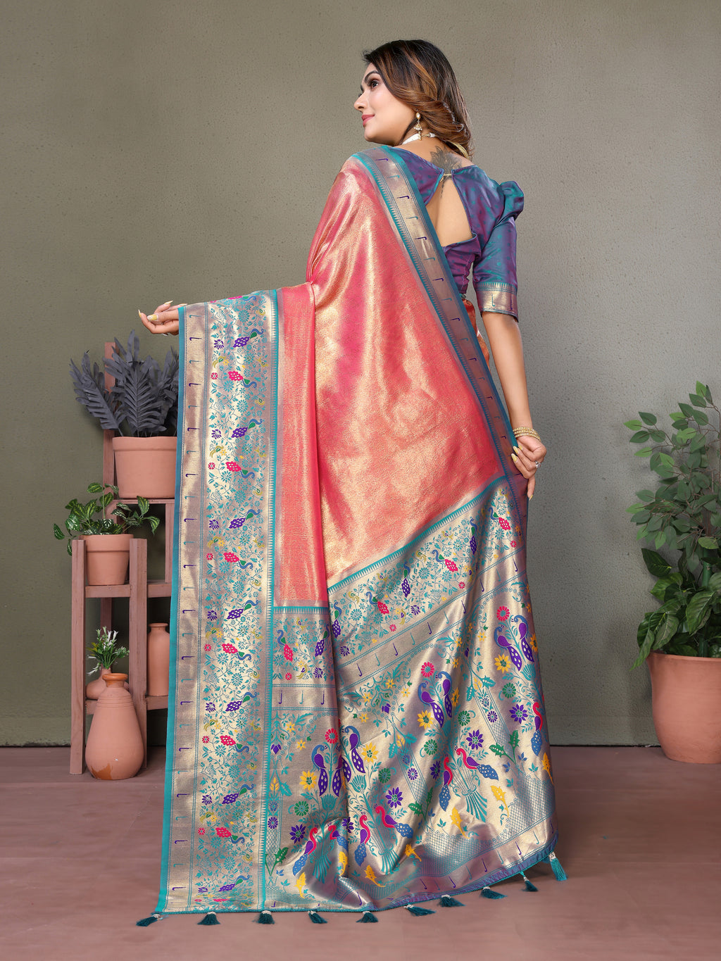 Paithani Border Pure Banarasi Tissue Silk Saree