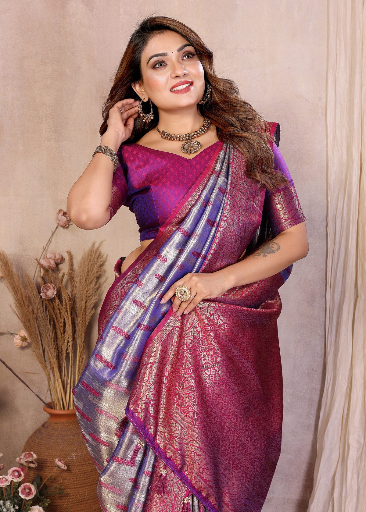 Pure Banarasi Tissue Silk Saree with Paithani Border
