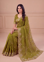 Elegant NC Vichitra Designer Wedding Wear Saree