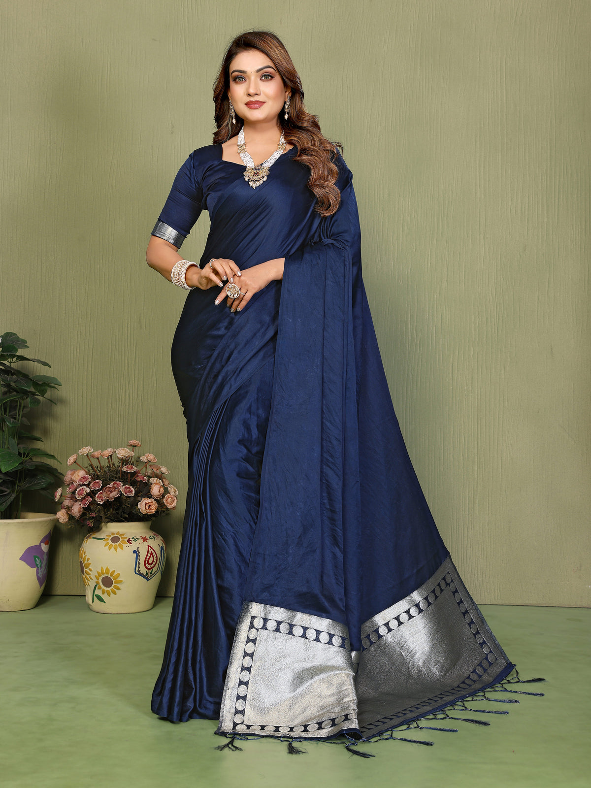 Premium Zari Lagadi Patta Rich Pallu Satin Silk Saree