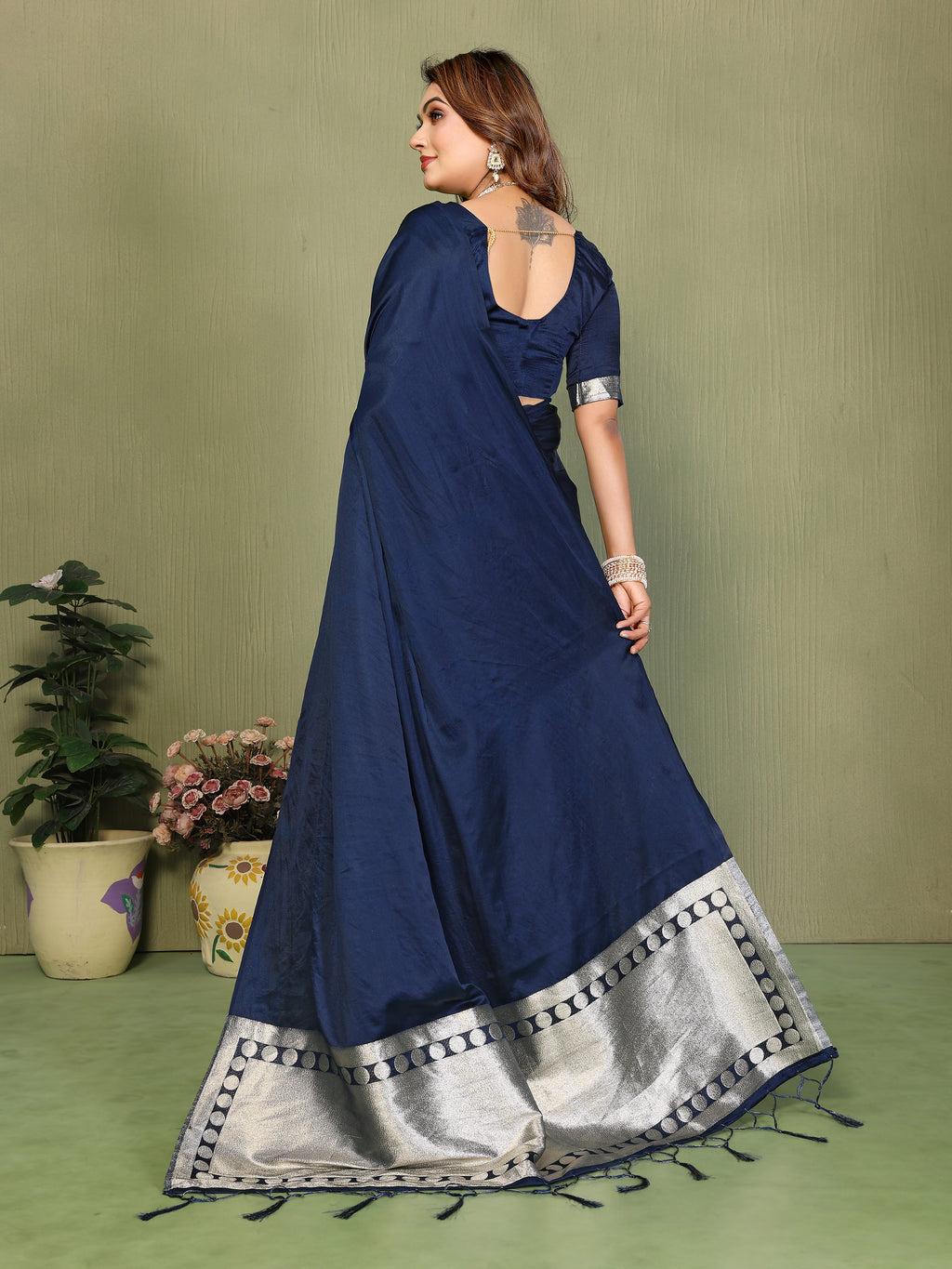 Premium Zari Lagadi Patta Rich Pallu Satin Silk Saree