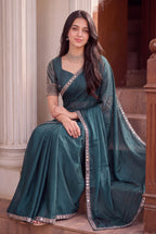 Floral Sequin Border Elegant Rangoli Saree