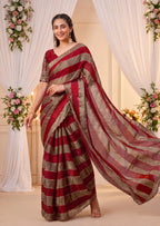 New Designer NC Satin Jarkan Scallop Saree