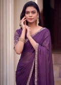 Floral Sequin Border Elegant Rangoli Saree