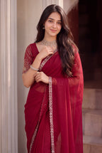 Scalloped Floral Elegant Rangoli Saree