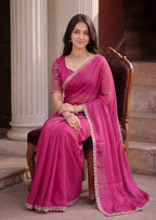 Floral Sequin Border Elegant Rangoli Saree