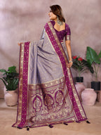 Pure Handloom Kalamkari Silk Zari Border Saree