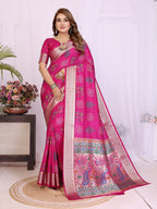 Stylist Lightweight Dola Silk Bandhej Khadi Print Saree