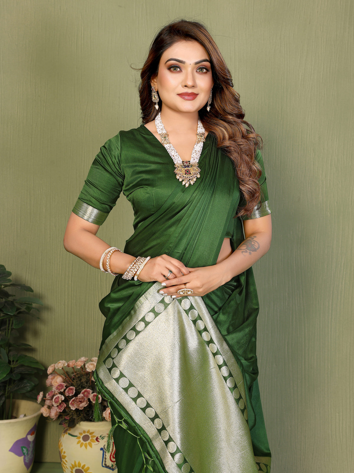 Premium Zari Lagadi Patta Rich Pallu Satin Silk Saree
